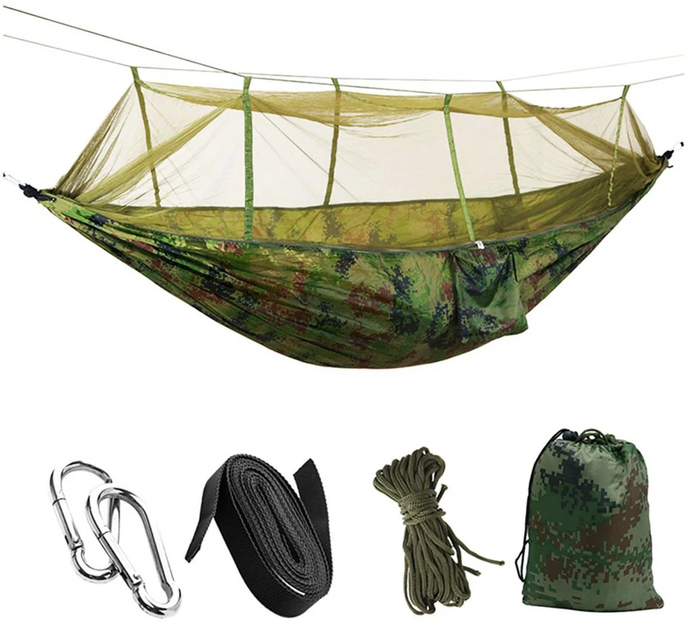 Aptel Hamakas su tinkleliu nuo vabzdžių ACTIVE SUMMER CAMOUFLAGE 260x140cm 200kg