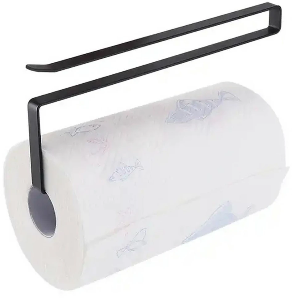 Ag704C Metalinis popierinių rankšluosčių laikiklis, juodas, 26,5 cm