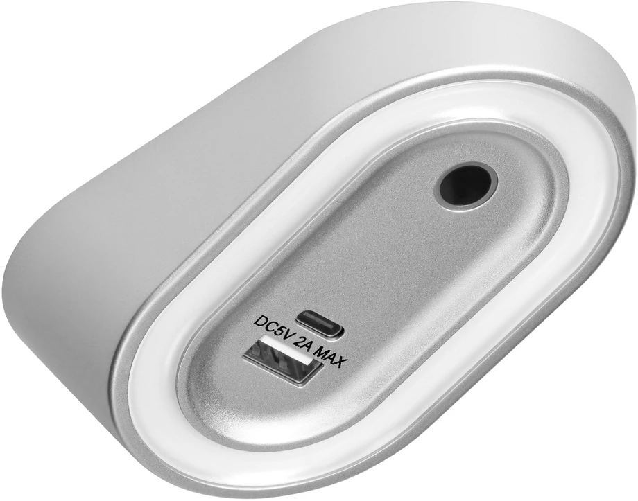 Orno AGRA LED po spintele montuojamas šviestuvas 2,5 W, 80 lm, 4000 K, su bekontakčiu jungikliu ir USB A+C įkrovimo funkcija, pilkas