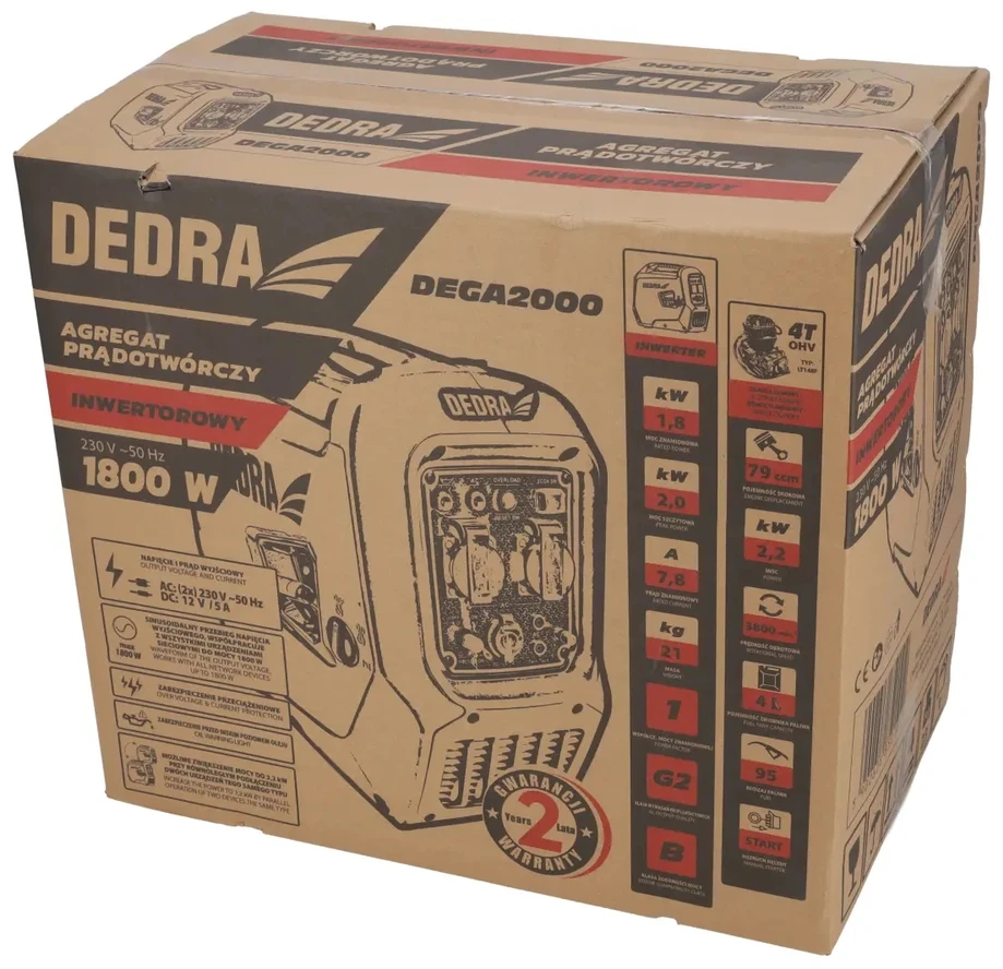 Dedra ‎Agregat 2,0 kW benzininis inverterinis generatorius