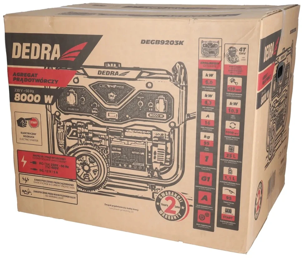 Dedra ‎Agregat Generatorius 8,0/8,3 kW, lizdas 1x400v, 1x230v
