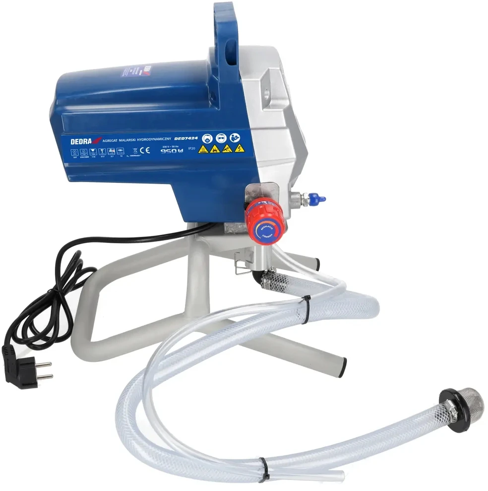 Dedra ‎Agregat Hidrodinaminis dažymo įrenginys 950 W, 2 l/min., 15 m žarna, 517 pistoletas