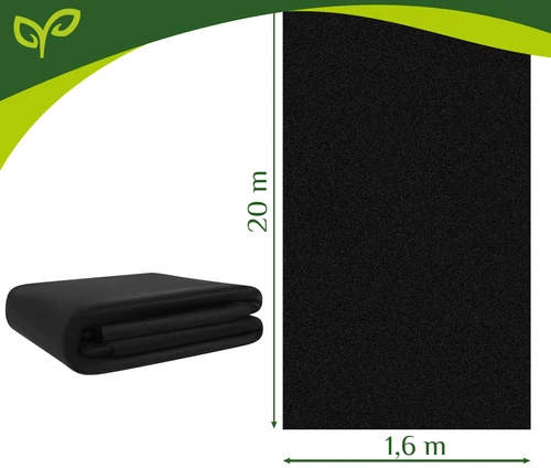 Juodas agrotextile 1.6x20m 50g/m2 Gardlov