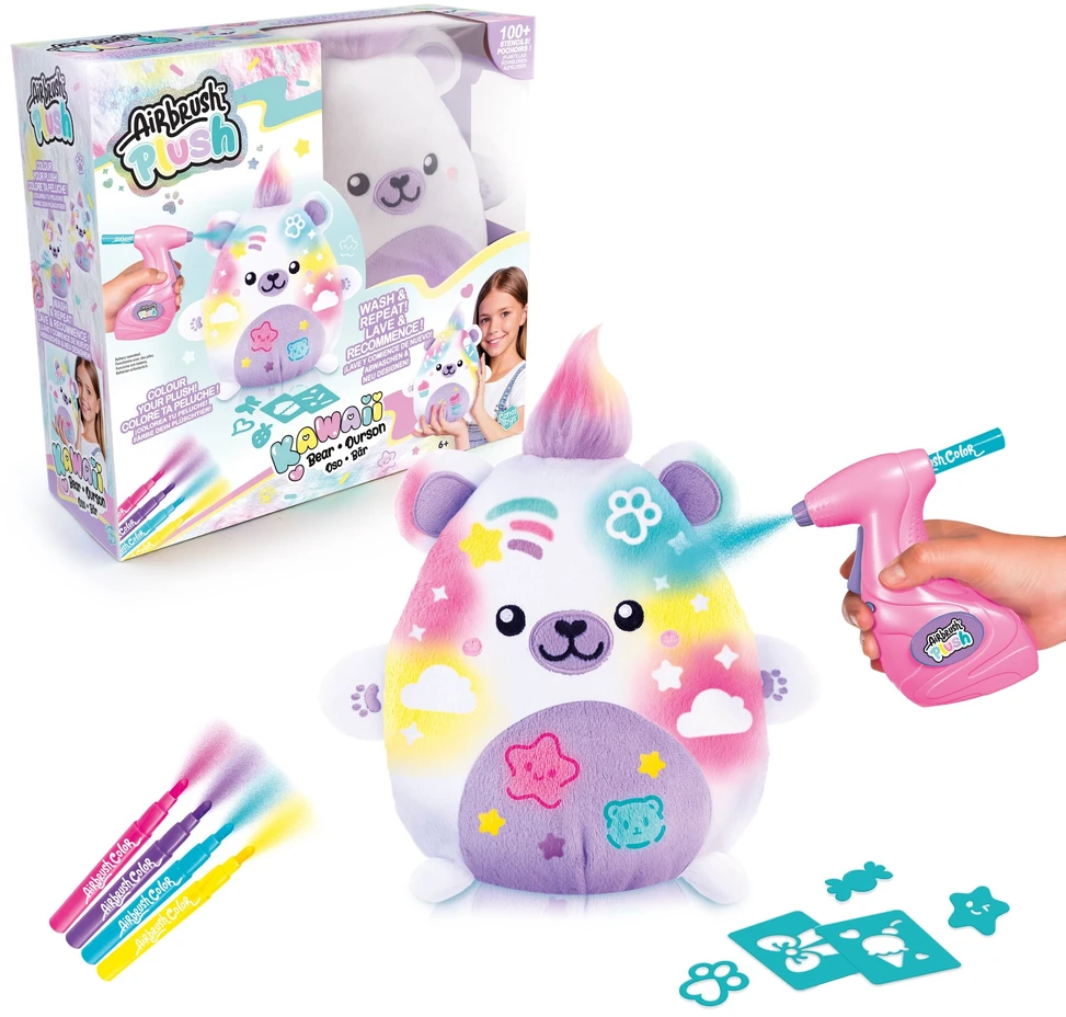 AIRBRUSH PLUSH Rinkinys su aerografu „Kawaii Bear", 25 cm