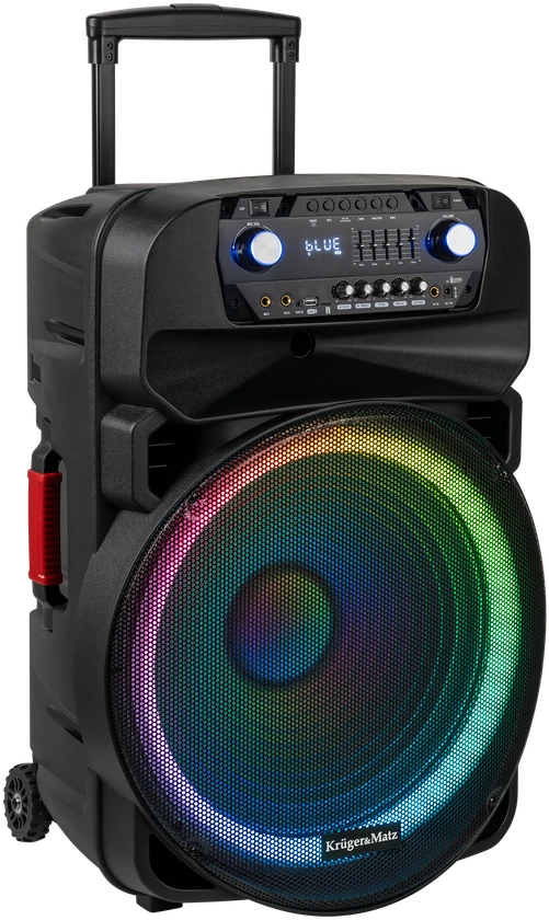 Kruger & Matz Aktyvus garsiakalbis (su 2 belaidžiais mikrofonais UHF, SD, Bluetooth, FM, USB, LED) 60 vatų