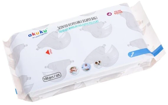 AKUKU kvepiantys panaudotų vystyklų maišeliai, 100 vnt., A0002