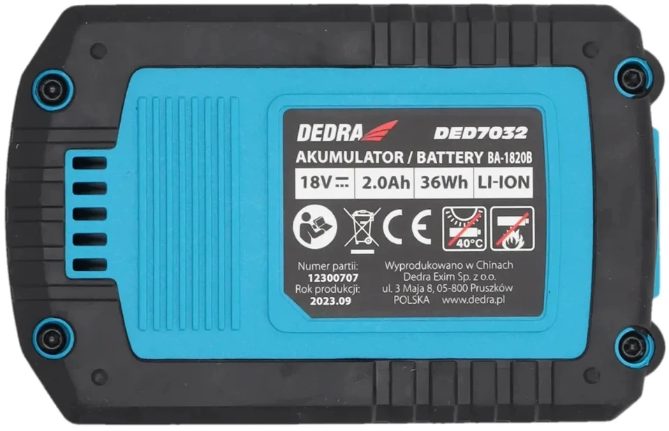 Dedra akumuliatorius 2,0Ah 18V Li-Ion SAS+ALL