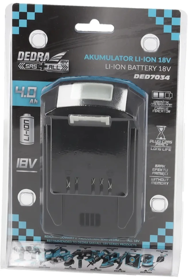 Akumuliatorius Dedra DED7034 SAS+ALL Lithium-ion, 18V, 4Ah