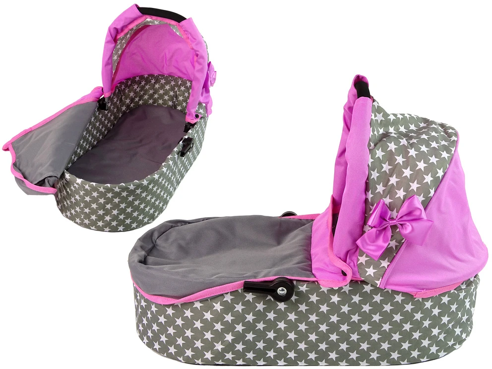Alice Žaislinis lėlių vežimėlis Lean Toys 2in1, pilkas