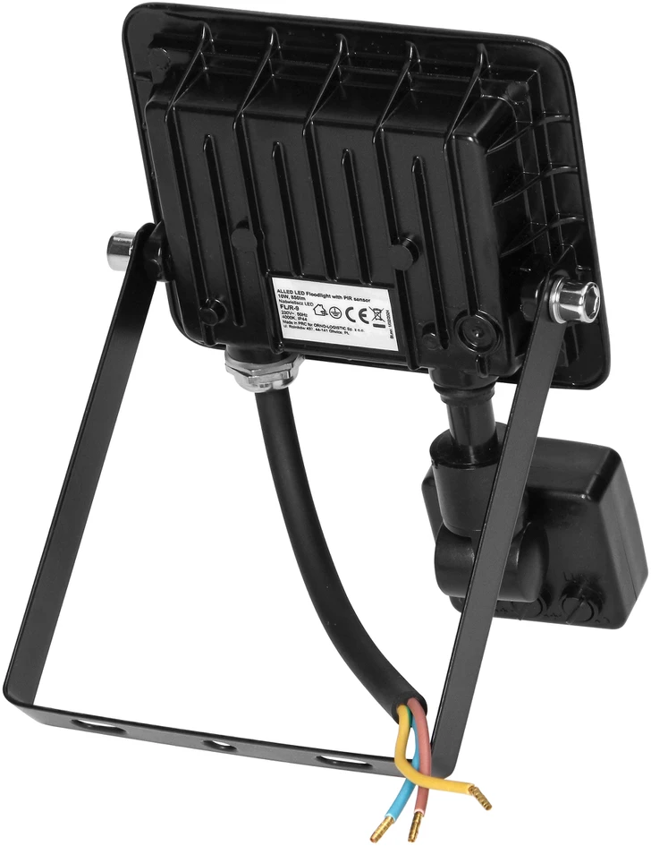 Orno ALLED 10W LED prožektorius su PIR, 850lm, IP44, 4000K, aliuminis + stiklas