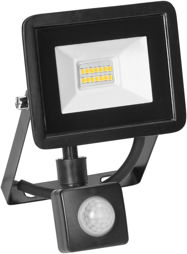 Orno ALLED 10W LED prožektorius su PIR, 850lm, IP44, 4000K, aliuminis + stiklas