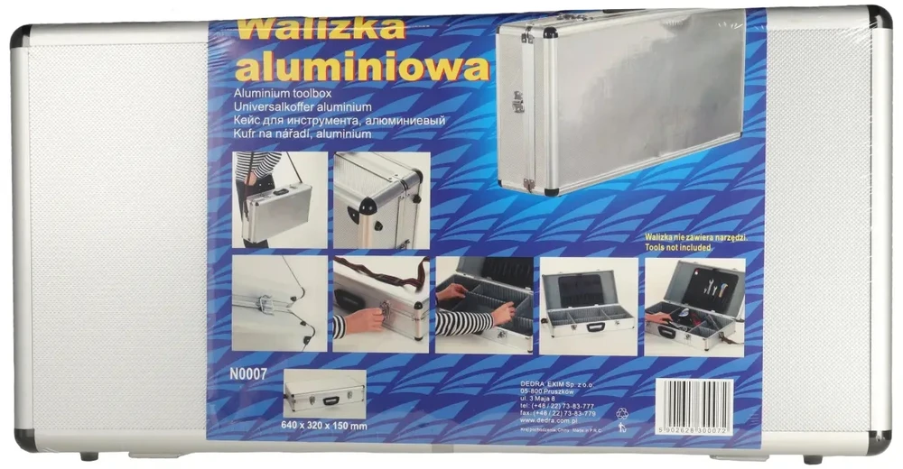 Dedra Dee irankiams aliuminine 640x320x150mm sidabrine