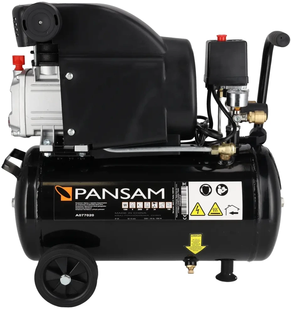 Oro kompresorius 15 KW 8 bar 412lmin resiverio tal 24L 2 slegio manometr 2 greito jungimo movai