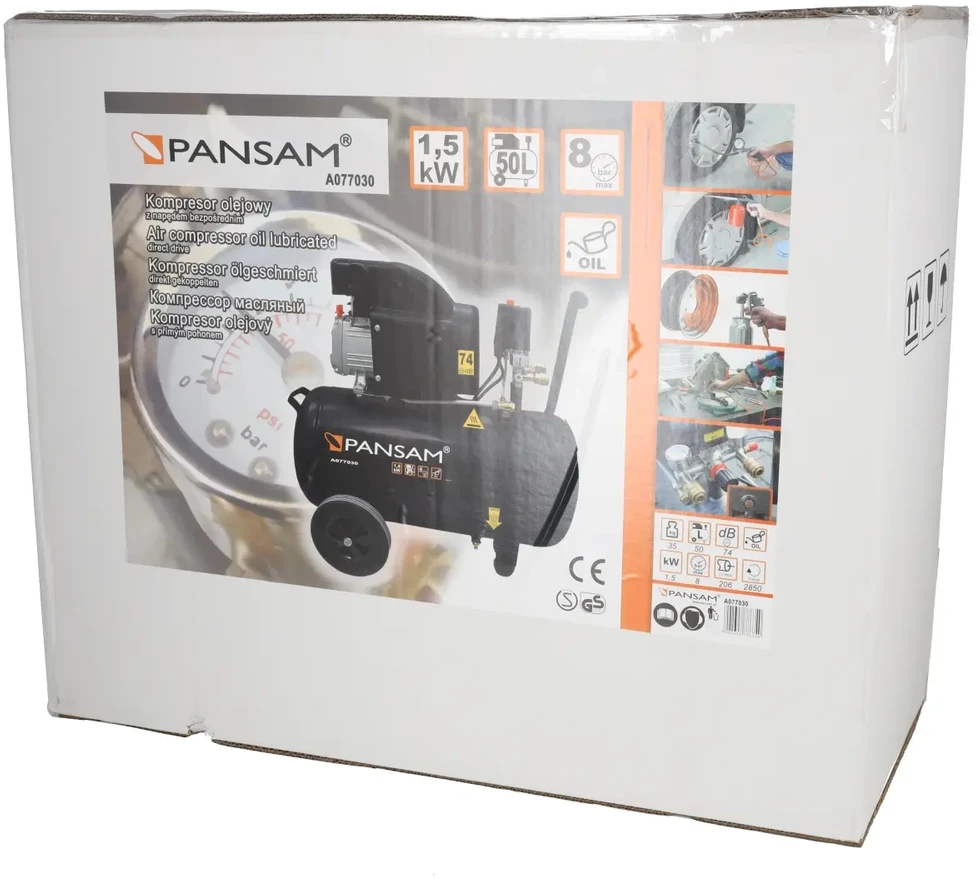 Oro kompresorius 15 KW 8 bar 200lmin resiverio tal 50L 2 slegio manometr 2 greito jungimo movai