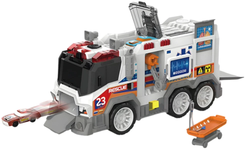 Lean Toys Greitosios pagalbos automobilis su šviesos ir garso efektais, 35.5x13x17 cm