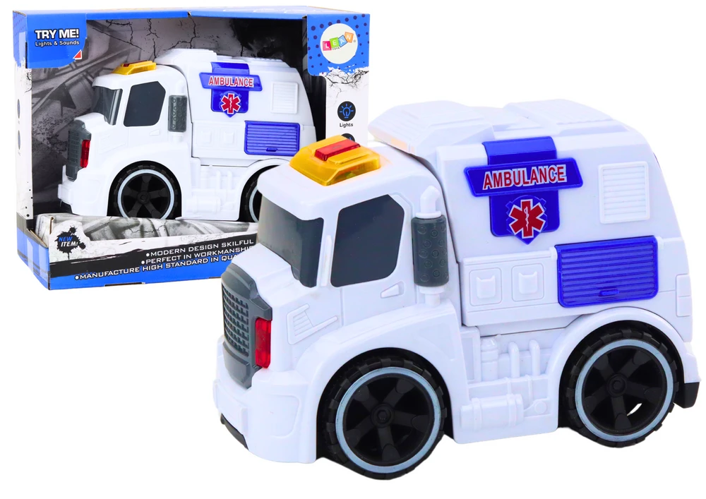 Lean Toys Žaislinė greitosios pagalbos mašina su šviesomis ir garsais