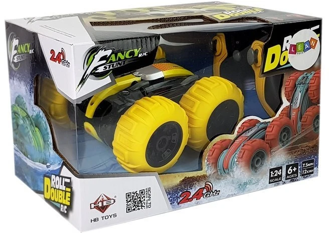 Amfibia Lean Toys Radijo bangomis valdomas automobilis Amphibious geltonas