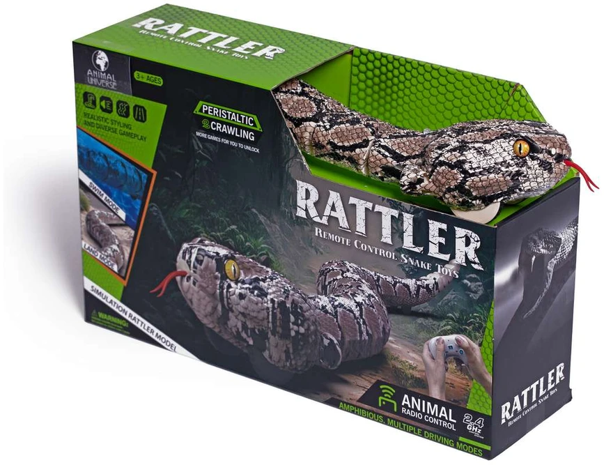 Animal Universe - Rattler nuotoliniu būdu valdomas robotas su šviesa ir imituojamu garsu 2,4 GHz, 65 cm (525003)