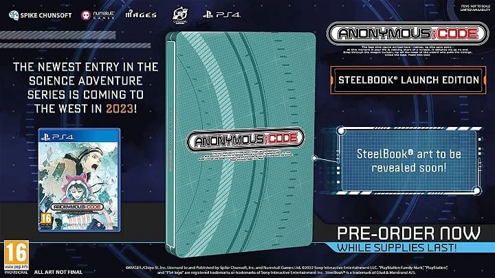 Spike Chunsoft Anonymous; Code Anoniminis; Kodas (Steelbook leidimas) – PlayStation 4