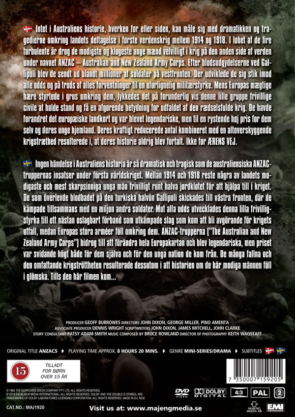 Anzacs - 5DVD mini serialas su Paulu Hoganu – A WW1 serialas, kurį būtina pamatyti