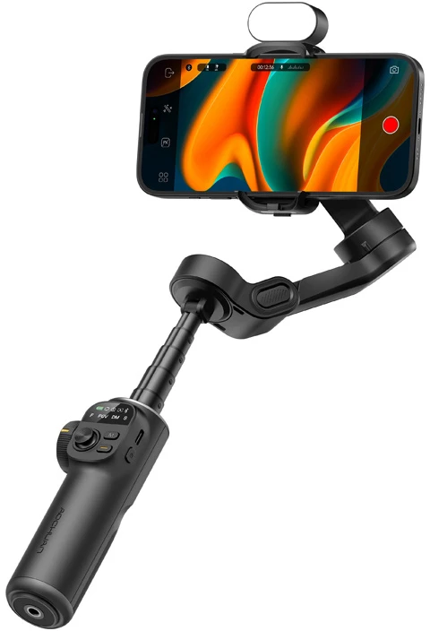 AOCHUAN X2 stabilizatorius su RGB apšvietimu, juodos spalvos