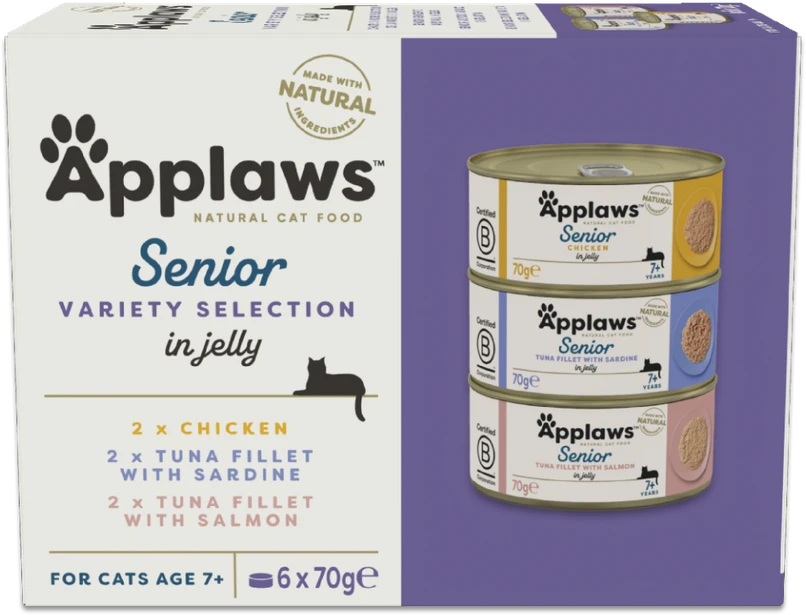 „Applaws“ – kelių pakuočių rinkinys senjorams, įvairių rūšių želė rinkinys, 6 x 70 g