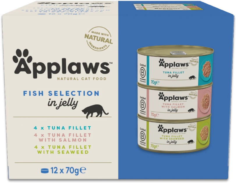 „Applaws“ – žuvų drebučių rinkinys, 12 vnt. x 70 g