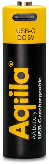 „Aqiila“ – įkraunamos USB-C baterijos – AA dydis – 2000 mAh – 4 vnt. pakuotėje