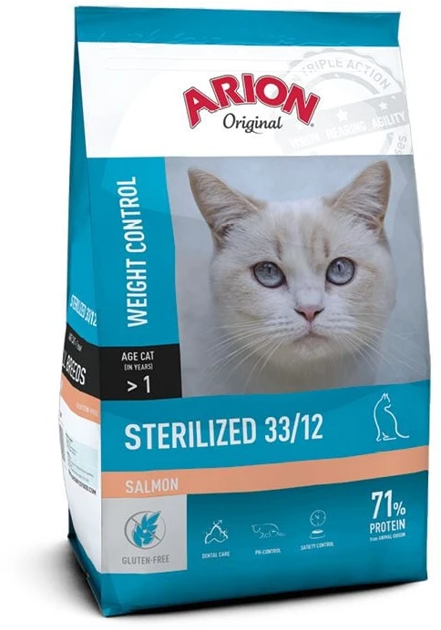 ARION - Kačių ėdalas - Originalus sterilizuotų kačių ėdalas - Lašiša - 2kg (105866)