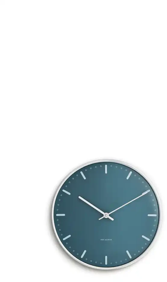 Arne Jacobsen Clocks Arne Jacobsen - Miesto rotušės sieninis laikrodis - Ø29 cm - Mėlynas
