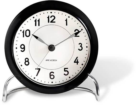 Arne Jacobsen Clocks Arne Jacobsen - Stalinis laikrodis Station - Ø11 cm - Juodai baltas
