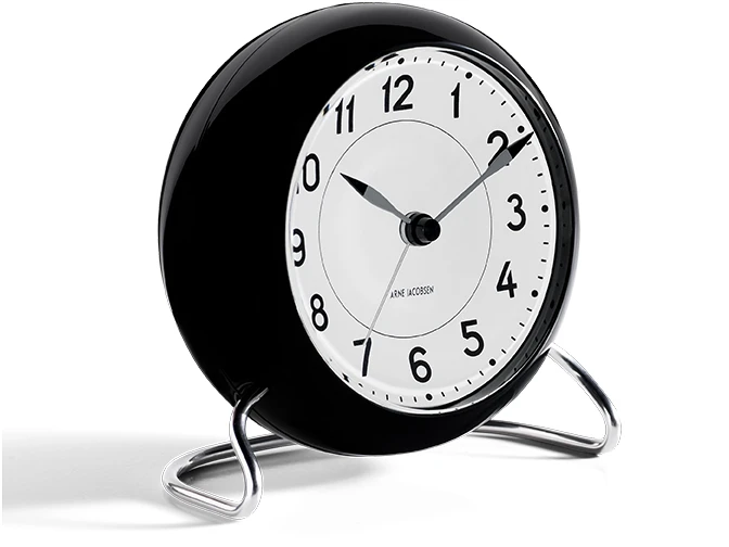 Arne Jacobsen Clocks Arne Jacobsen - Stalinis laikrodis Station - Ø11 cm - Juodai baltas