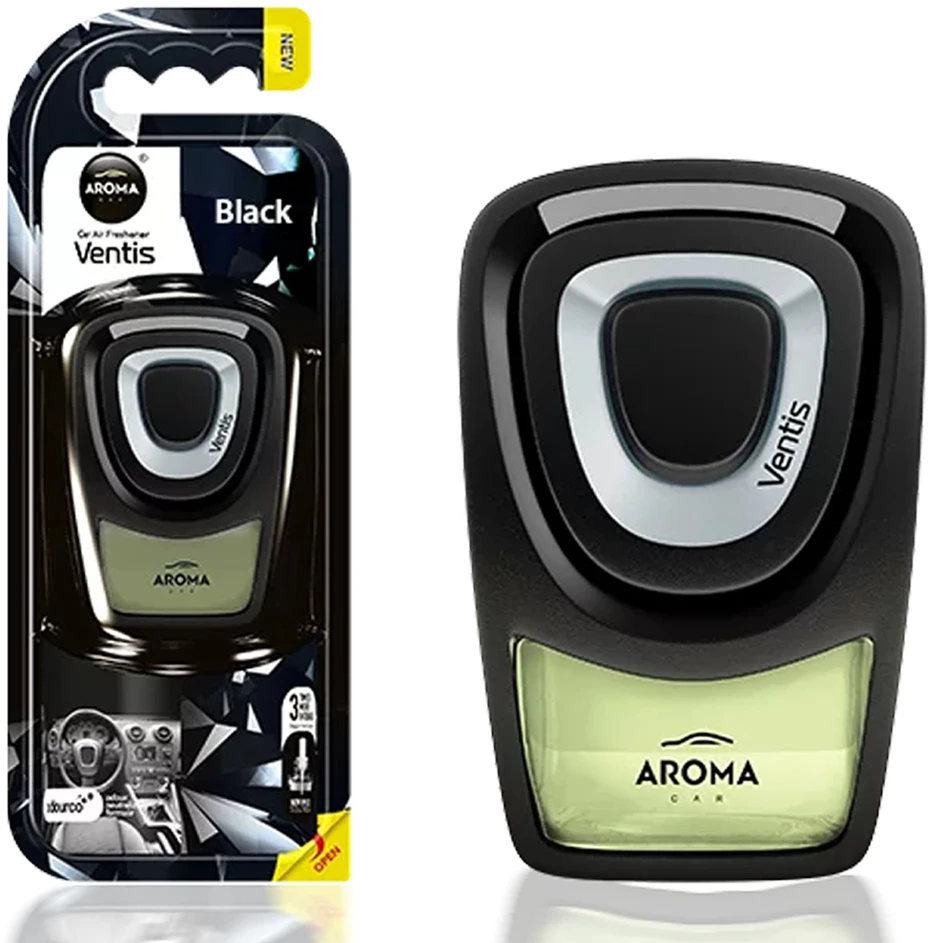 Aroma Car Oro gaiviklis aromatas ventis juodas