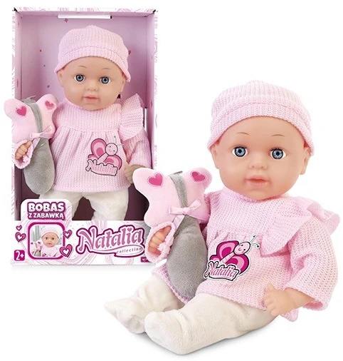 Lalka ARTYK 164194 NATALIA Kūdikio lėlė su žaislu 33 cm