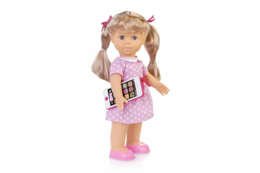 Lalka Lėlė Natalia vaikščiojanti lėlė su išmaniuoju telefonu 41 cm
