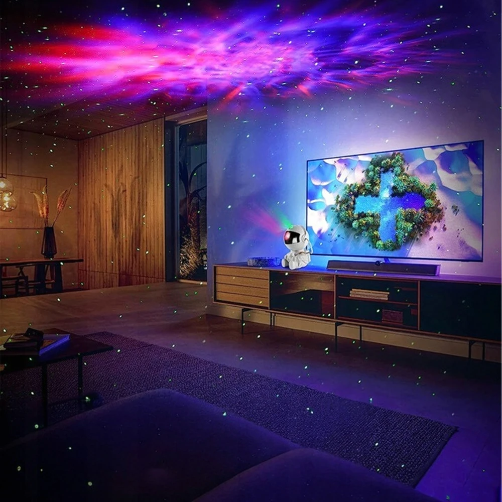 „Astonauta“ žvaigždžių projektorius, naktinė lemputė, vaikų projektorius „Cosmos“, USB nuotolinio valdymo pultas