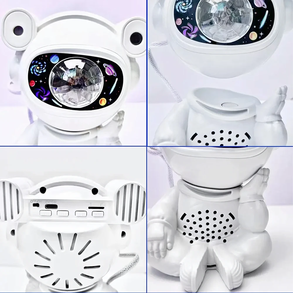 „Astonauta“ žvaigždžių projektorius, naktinė lemputė, vaikų projektorius „Cosmos“, USB nuotolinio valdymo pultas