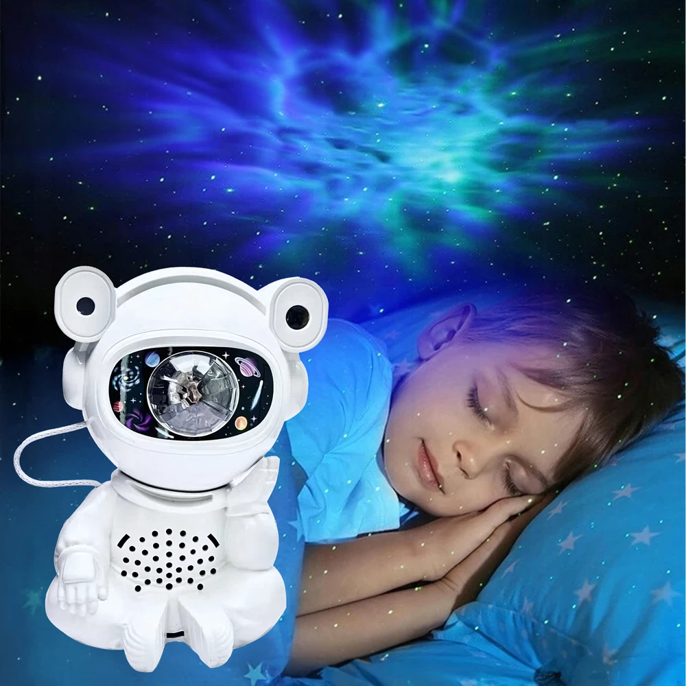 „Astonauta“ žvaigždžių projektorius, naktinė lemputė, vaikų projektorius „Cosmos“, USB nuotolinio valdymo pultas