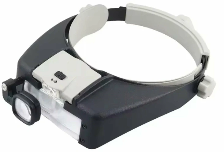 AG578A Ant galvos tvirtinamas didintuvas su 2 LED 1,5x - 17x