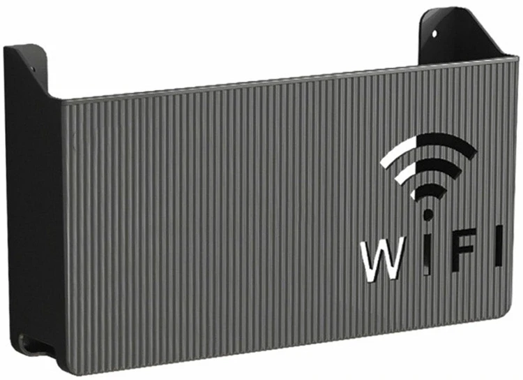 Ag986A Sieninė lentyna Wi-Fi maršrutizatoriui (Juoda)