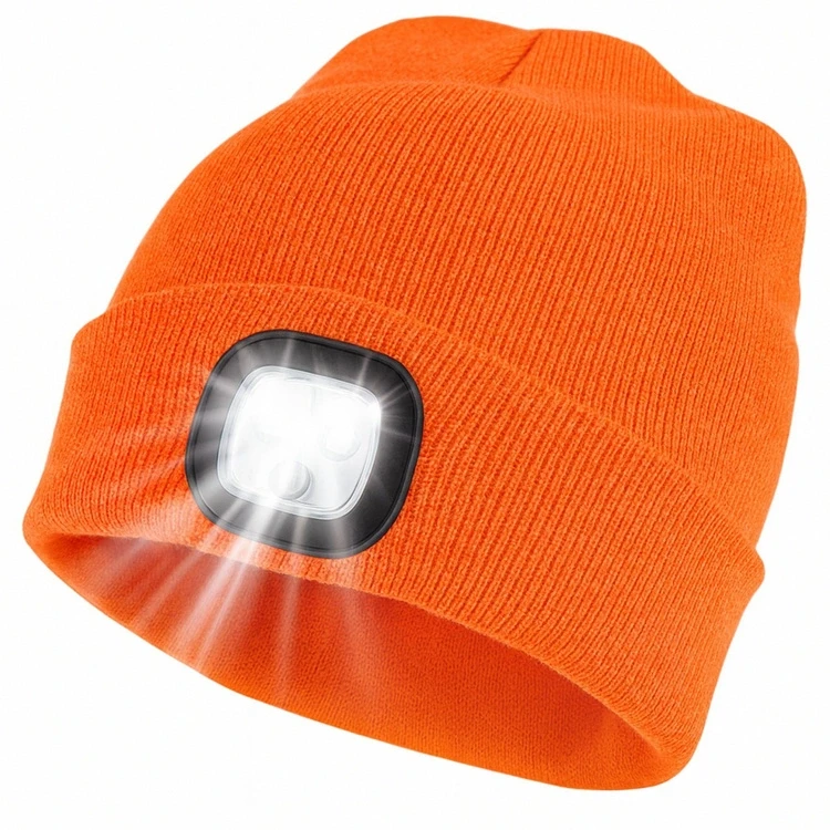 ATL Žieminė kepurė su LED žibintu BQ83B, oranžinė