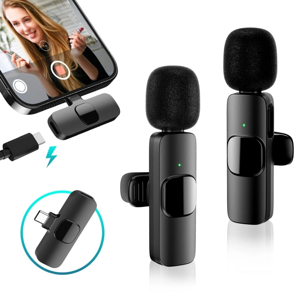 DA704 belaidis USB-C prisegamas mikrofonas, 2 vnt.