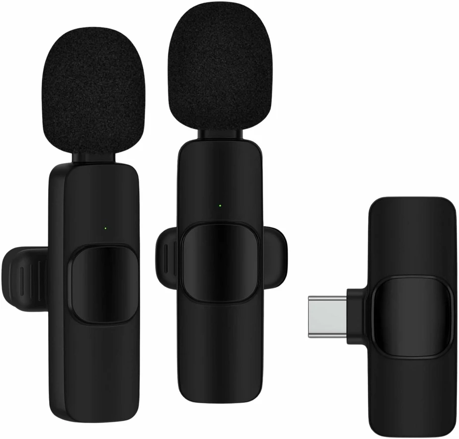 DA704 belaidis USB-C prisegamas mikrofonas, 2 vnt.