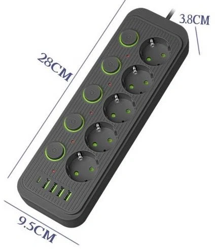 DA714A Maitinimo prailginimo kabelis 5 m, 4 x USB