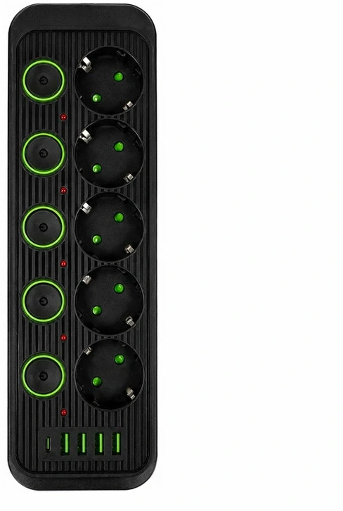 DA714A Maitinimo prailginimo kabelis 5 m, 4 x USB