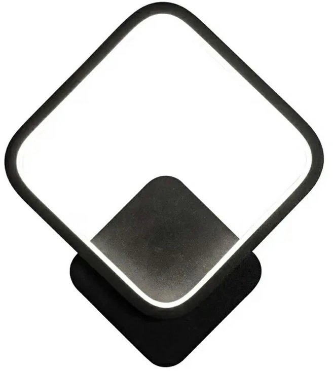 Sieninis šviestuvas ATL Sieninis LED šviestuvas ZD113A, 14W, 20x20 cm, juodas