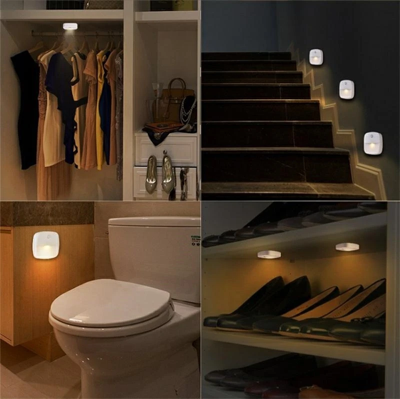 ZD156 LED naktinė lemputė su judesio jutikliu, 3000K, 6x4x2 cm, balta