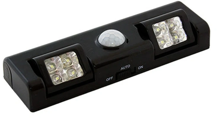 ATL LED Lempa su judesio ir prieblandos jutikliu, 8 LED, juoda