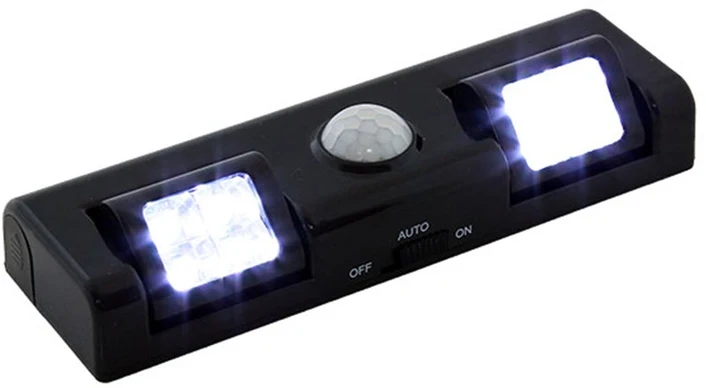 ATL LED Lempa su judesio ir prieblandos jutikliu, 8 LED, juoda