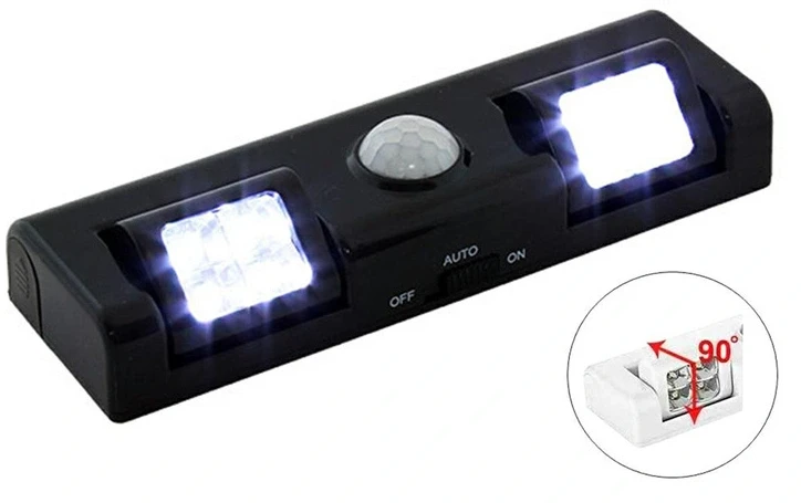 ATL LED Lempa su judesio ir prieblandos jutikliu, 8 LED, juoda